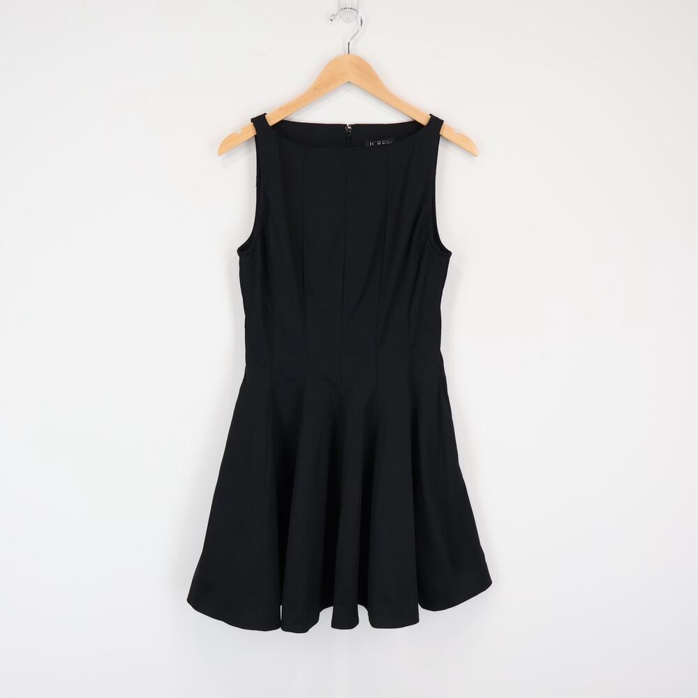 J.Crew Pleated Boatneck Mini Dress in Chino Black Size 6 NWT - Picture 2 of 8
